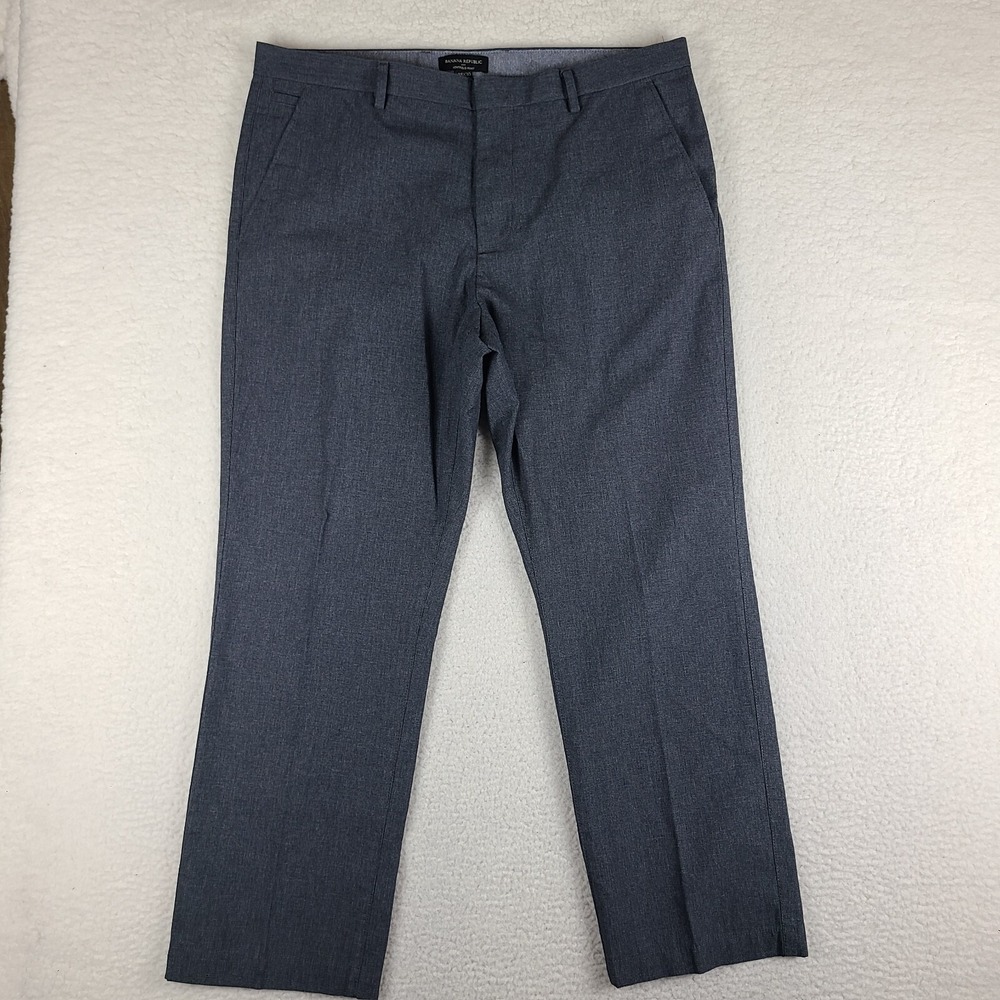 Banana Republic Pants Mens 38x30 Blue Gray Houndstooth Dress Chino Kentfield